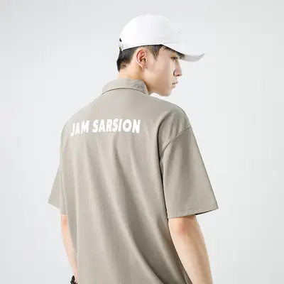 Men's White Japanese Style Polo Shirt Short Sleeve Casual Wear