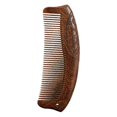 Black Gold Sandalwood Hair Comb Double Carved