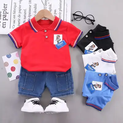 White Cotton Polo Shirt for Boys Girls Summer