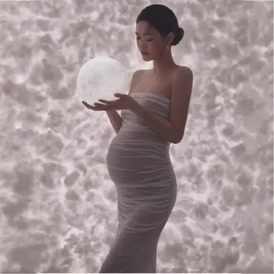 Maternity Photo Dress White Dreamy Tight Studio