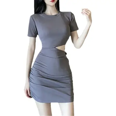 Women's Summer Slim Fit Hollow Knee Short Dress