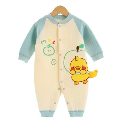 Baby Quilted Jumpsuit Blue Yellow Long Sleeve