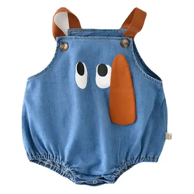 Newborn Cartoon Puppy Hatshirt Blue Cotton Korean Style
