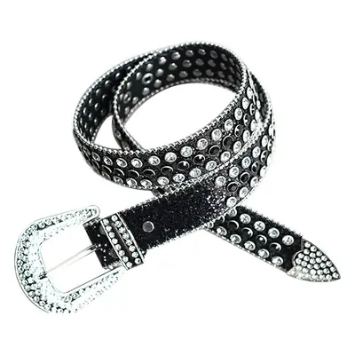 Crystal-Encrusted Belt for Men Women Western Cowboy Style