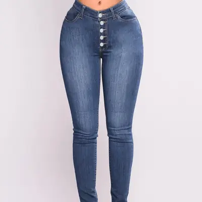 Spring Tight High Waist Denim Trousers for Women