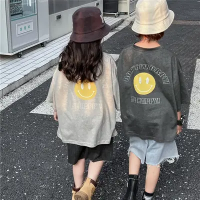 2025 Kids Summer Rock Texture T-Shirt Set