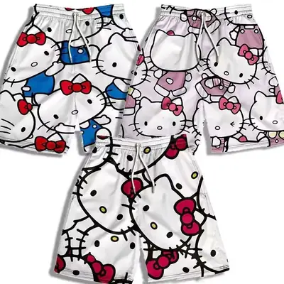 Hello Kitty Printed Shorts for Men Women Harajuku Style