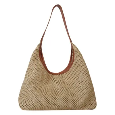 Women's Straw Woven Shoulder Bag Gold Seaside Travel