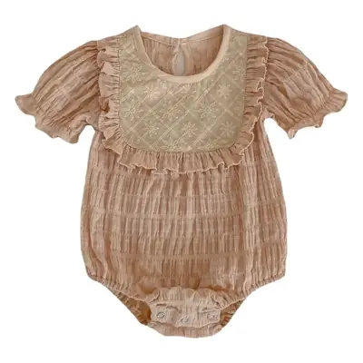 Baby Jacquard Suit Beige White Ear-Triangle Shorts