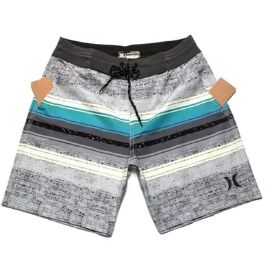 Men Blue Gradient Swim Shorts Plus Size Stretchable