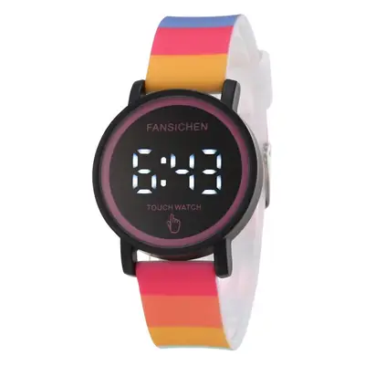 Touch Watch for Kids with Rainbow Strap & Waterproof Design