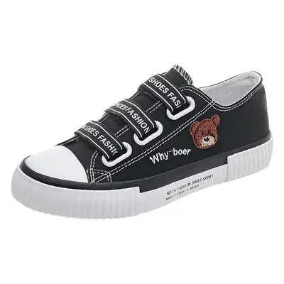 Women's White Canvas Low-Top Sneakers with Elastic Band