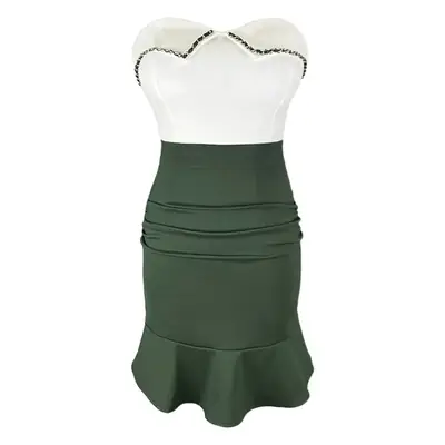 2025 Sexy Tube Top Ruffled Hip-Cover Short Skirt Set