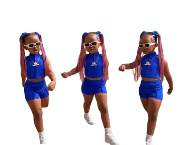 Girls Sleeveless Blue Shorts Set for Girls 2023
