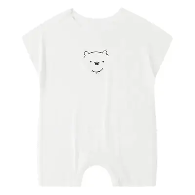 Baby Modal Short Sleeve Cartoon Suit Grey Newborn