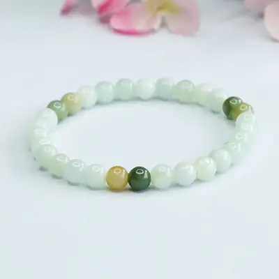 Guan Yu Jade Bracelet with Multi-Gemstone Beads