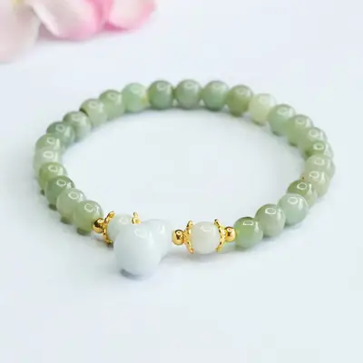 Guan Yu Natural Jade Bracelet Myanmar A-Grade Green