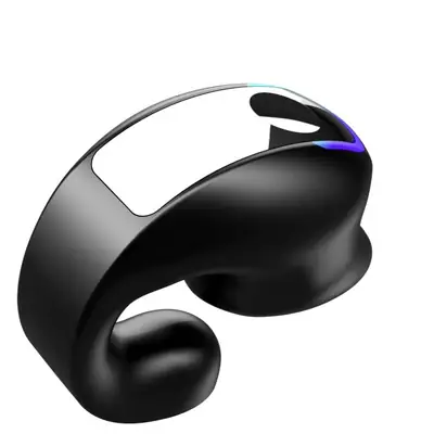 Bluetooth Headset Clip-On White Single Ear No Hurt