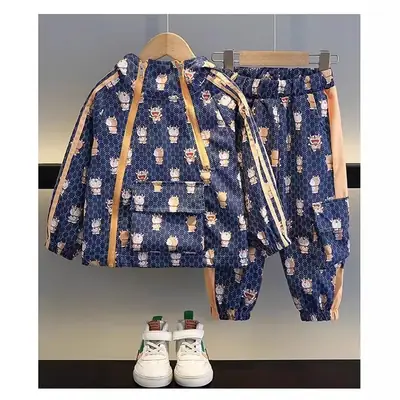 Boys Printed Hoodie & Pants 2023 Suit