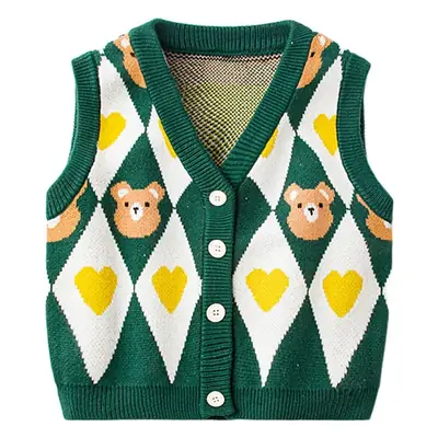 Green Bunny Knitted Vest for Kids