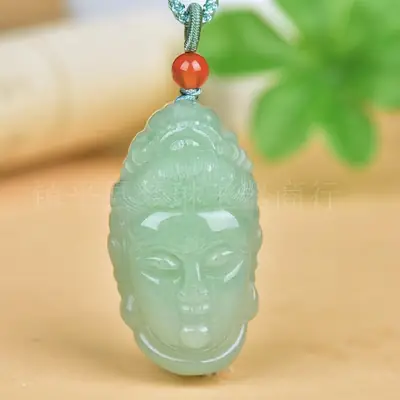 Brazil Green Jade Guanyin Pendant for Men Women