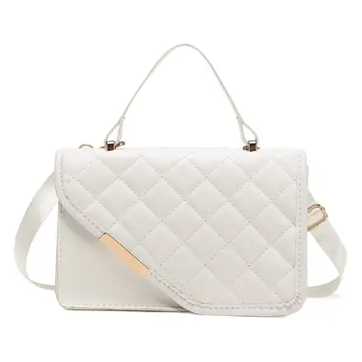 2023 Rhombus Embroidered Crossbody Bag Beige Gold
