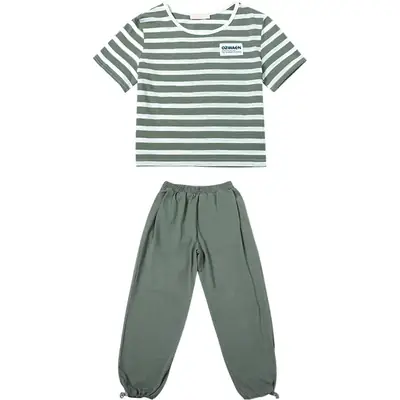 Girls Cotton Striped Shorts Set Medium to XL