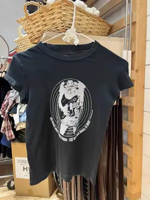 BM Style Black Rock Guitar Printed Women T-Shirt