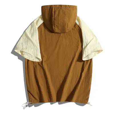 Men's Fertilizer Plus Size Hooded T-Shirt Cream Olive