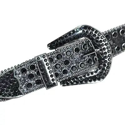 Cross-Border Unisex Crystal Belt with Hip-Hop Decor