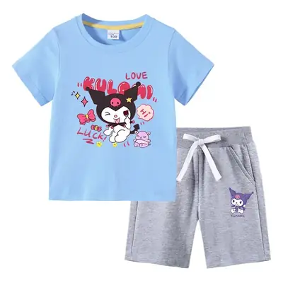 2023 Kids Blue Kurta & Black Shorts Set