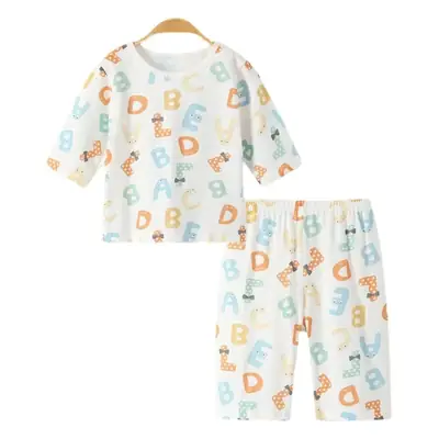 Baby's Mesh Summer Suit White Letter Print