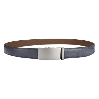 Men's Brown Leather Belt with Silver Buckle