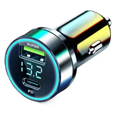 120W Digital Car Charger Fast Charging Multi-Function