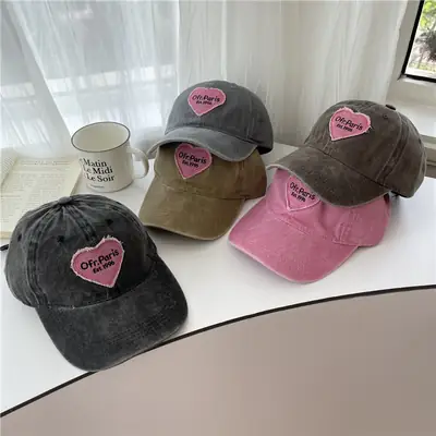 Pink Heart Baseball Cap for Women Men