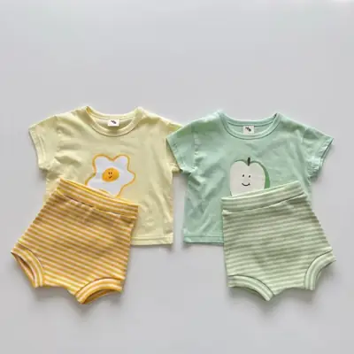 Korean-style Candy T-shirt Shorts Set for Girls