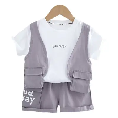 Girls Cotton T-Shirt Shorts Suit Purple Summer