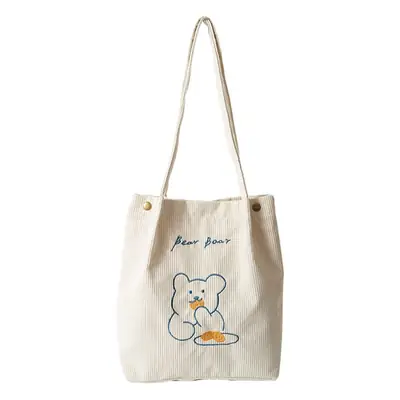 Green Embroidered Bear Handbag for Women