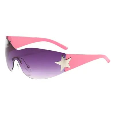 Cross-border European American Hot Wrapped PC Star Sunglasses Lightweight One-Piece