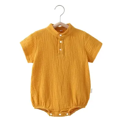 Baby's Yellow Cotton Gauze One-Piece Covering Set
