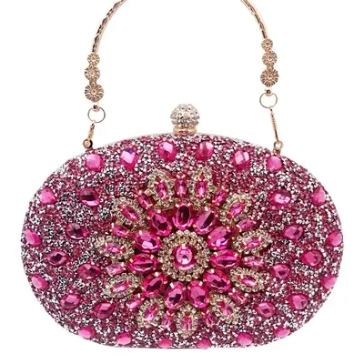 European and American Popular Models of Full-Diamond Evening Bags, Party Bags for Socialites, Luxury Wedding Bags, Cross-Border Supply Clutch Bags