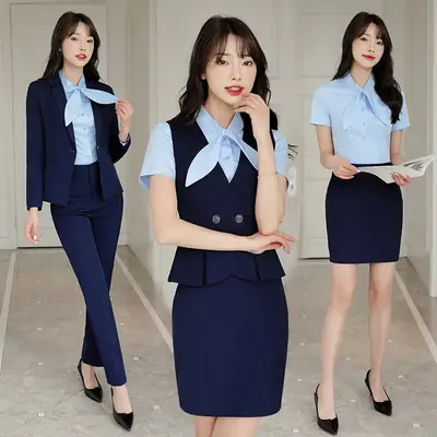 Black Vest for Women Professional Suit Skirt
