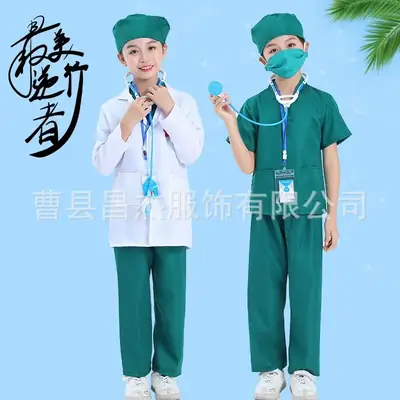 Girls Nurse White Coat Kids Play Suit Medical Look