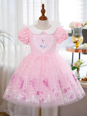 Pink Princess Aisha Dress for Girls Spring Summer