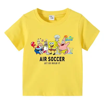 Pink Air Soccer Kids T-Shirt Short Sleeve Cotton Boys Girls