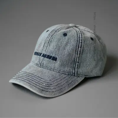 Vintage Washed Denim Baseball Cap for Men Women