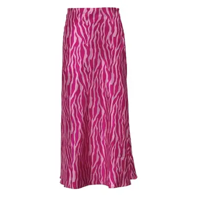 Pink Zebra Print Fishtail Skirt Mid Length Women
