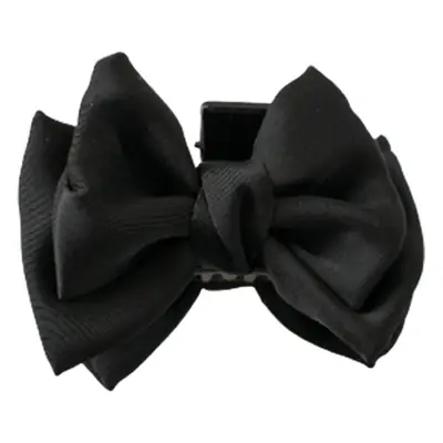 Black Satin Princess Bow Hair Clip for Girls