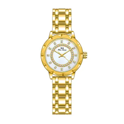 Silver Diamond Watch for Women with Adjustable Bracelet