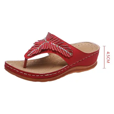 Slippers 2023 Summer European and American Plus Size African Thick-soled Wedge Flip-flops Casual Flat Beach Outer Wear Sandals